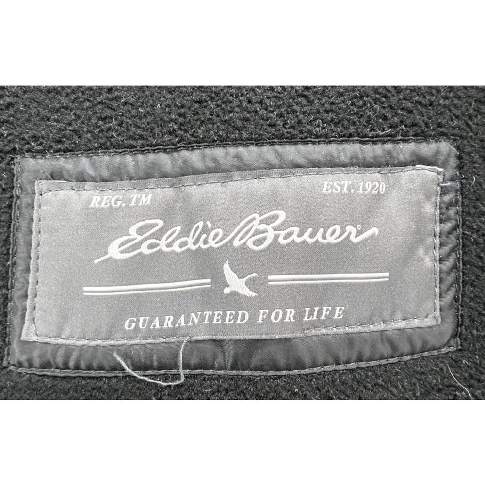 Eddie Bauer Quilted Hooded Faux Fur Lodge Down Duffle Puffer Coat Black Womens S - Picture 11 of 14